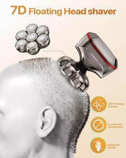 Gunmetal BaldCare Pro 120 7D head shaver with red accent