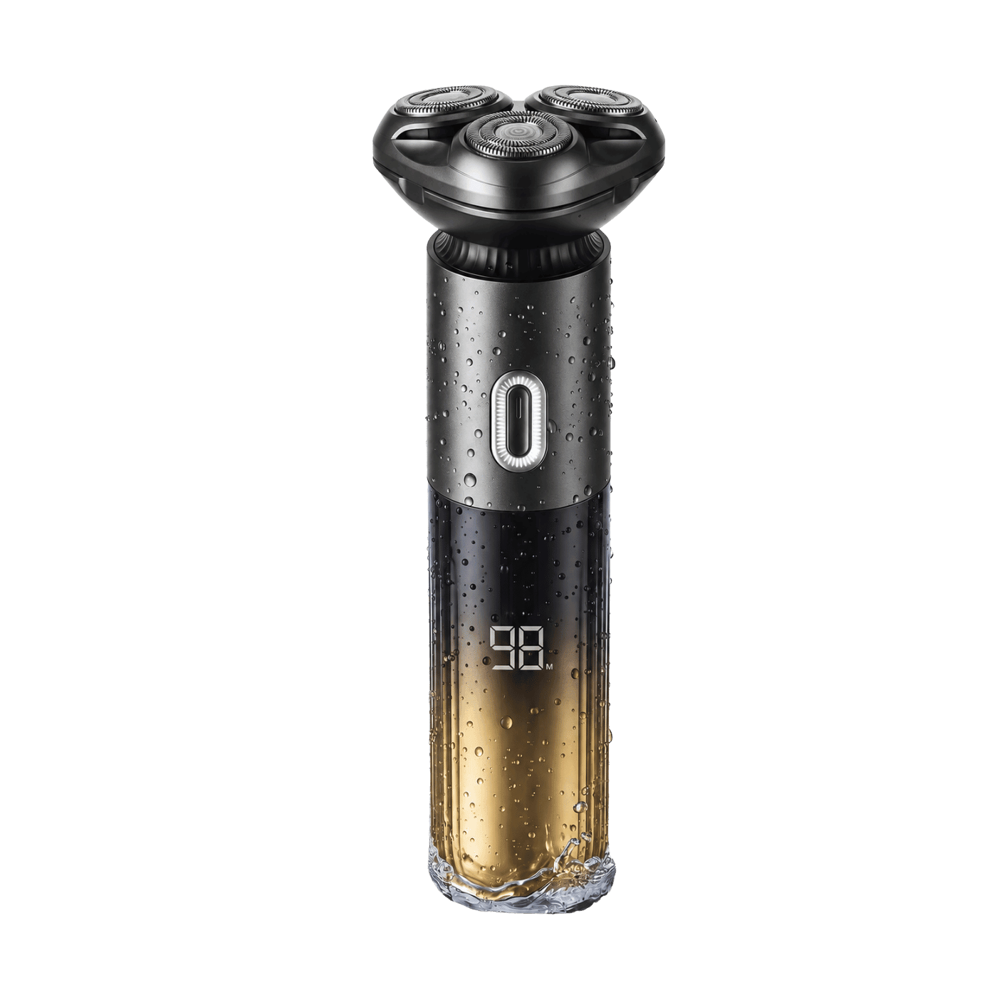TEPOTZ Daily Rotary Shaver 3-head electric face shaver in black and gold