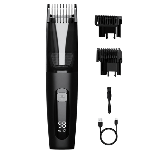 TEPOTZ BeardVac Precision vacuum beard trimmer with two guide combs