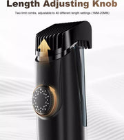 BeardVac length adjustment dial with 1 to 20 millimeter settings