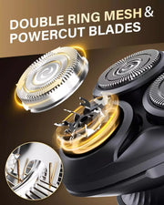 Double-ring mesh and cutting blades on the Daily Rotary Shaver