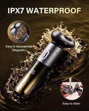 IPX7 waterproof Daily Rotary Shaver with removable magnetic head