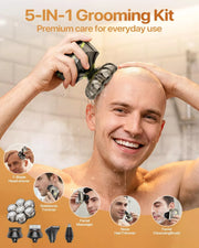 Five-in-one BaldCare Pro 120 grooming kit used for head and face care