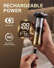 USB-C rechargeable Daily Rotary Shaver with digital battery display
