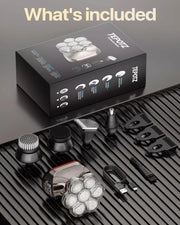 Gunmetal BaldCare Pro 120 7D floating head shaver following the scalp